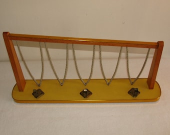 Coat Rack Wardrobe 50s Mid Century Designer Furniture Vintage wood 3 hooks Made in Germany  50s