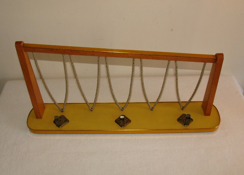 Vintage 1950s Wall-mounted Coat Rack With Hat Shelf – Mid-century Wood ...