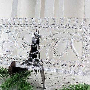 Beautiful serving plate Mid Century 50s table decoration bowl for serving glass bowl crystal glass