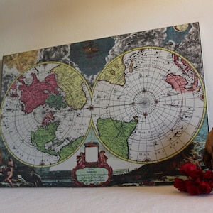 Fototapeta mapa świata dekoracja z połowy XX wieku