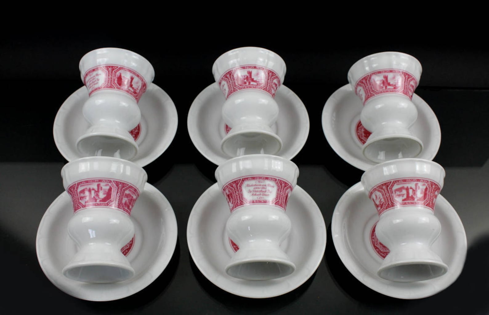 Rüdesheimer Cup 24 Pieces Heinrich Porcelain with Saucer Pharisäer Coffee Mug Asbach Uralt Villeroy and Boch