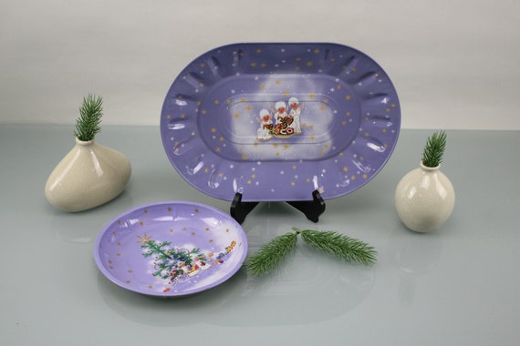 Servierplatte Kuchenplatte Kekse Weihnachtsteller Schüssel Teller Plätzchen Teller Blech Weihnachtsteller HP