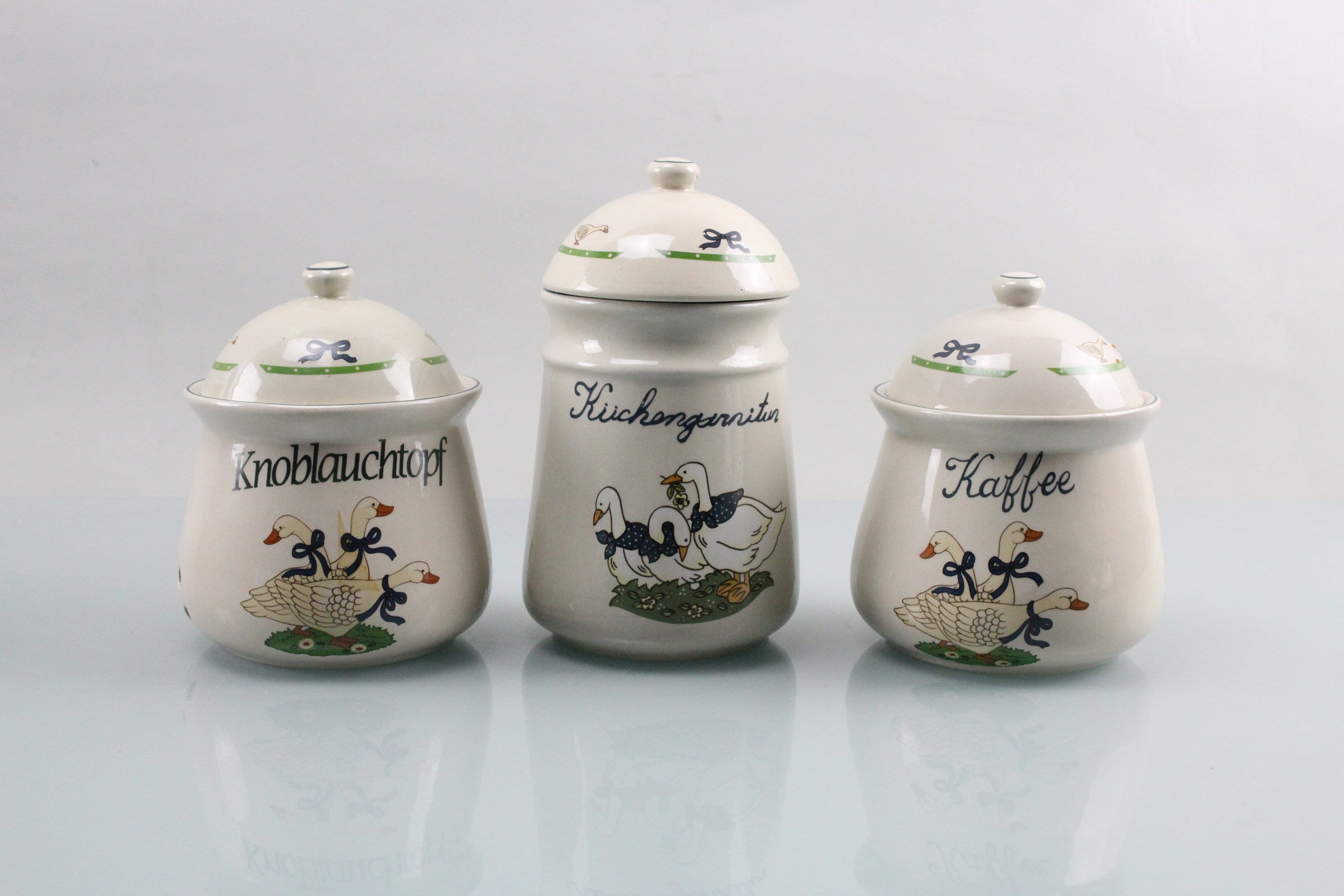 Vintage. Porcelain Jars With Lids 3 Piece Set Vintage Etsy