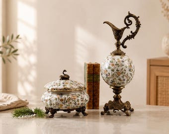 WL 1895 Wong Lee Porcelain Bowl and Bronze,luxurious Large Bowls