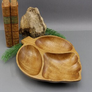 Mid Century Teak Wood Bowl Scandinavian Designer Handmade 60s