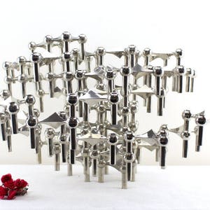 Vintage. BMF 10 Pieces Candlestick Candle Holder Mid Century Nail Stick Candle Holder image 4