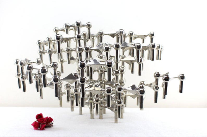 Vintage. BMF 10 Pieces Candlestick Candle Holder Mid Century Nail Stick Candle Holder image 4