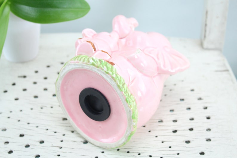 Elephant Money Box Porcelain Piggy Bank Vintage Display Case Figure