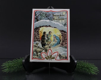 Postcard 50s Christmas card Merry Christmas greeting card decoration