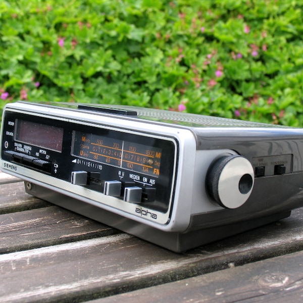 réveil vintage Radio West German Siemens Alpha Retro réveil années 60 Mid Century