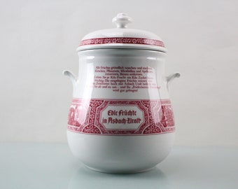 Rüdesheimer fruit pot preserving jar Asbach Uralt Rüdesheim am Rhein porcelain Rudesheimer