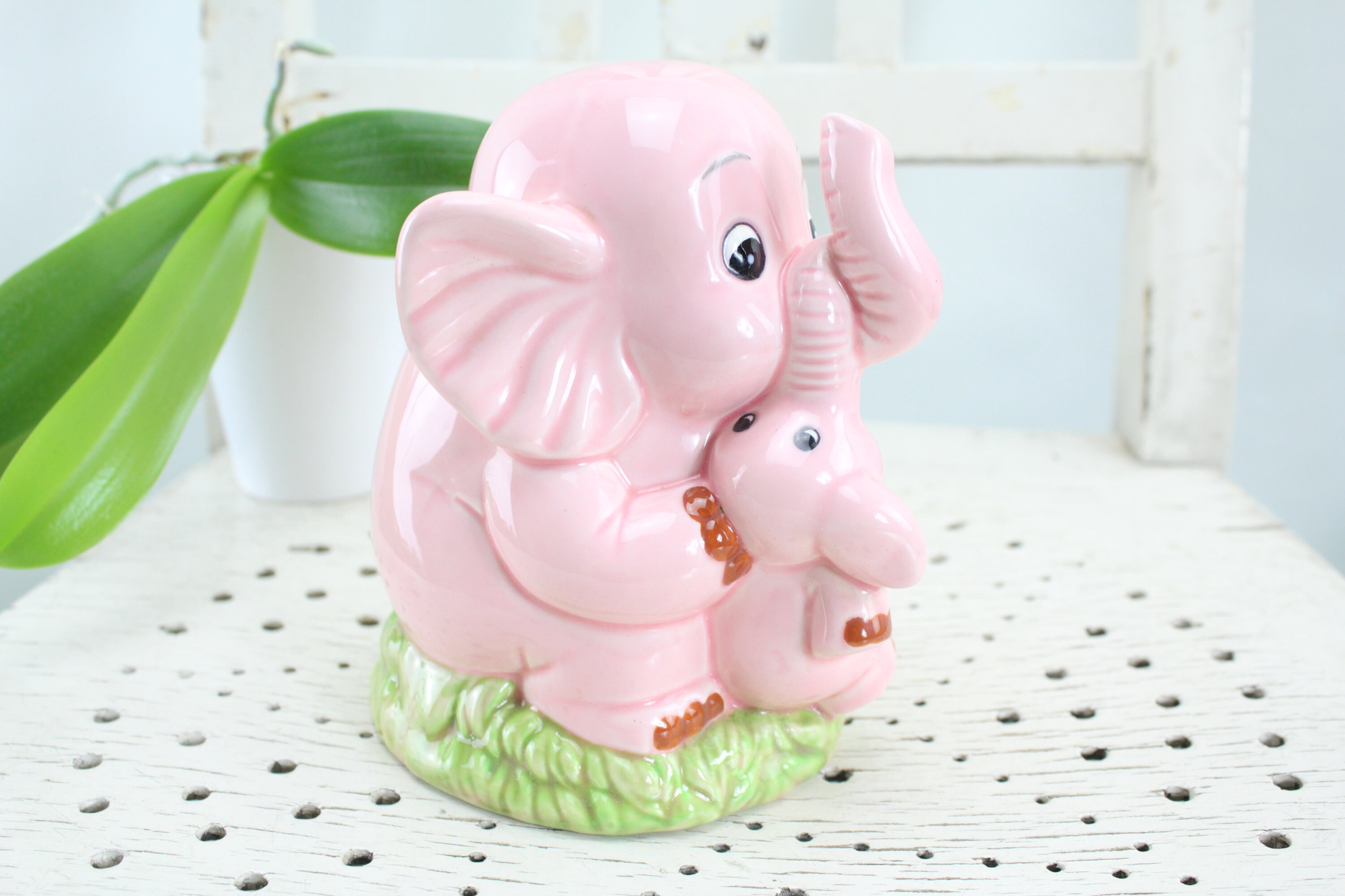 Vintage. Elephant Money Box Porcelain Piggy Bank Vintage Etsy