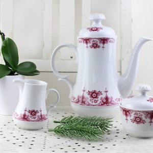 Porcelain Factory Marktredwitz Jäger & Co Marktredwitz Germany Milk jug, sugar bowl and jug set 3 pieces PMR Bavaria Jaeger
