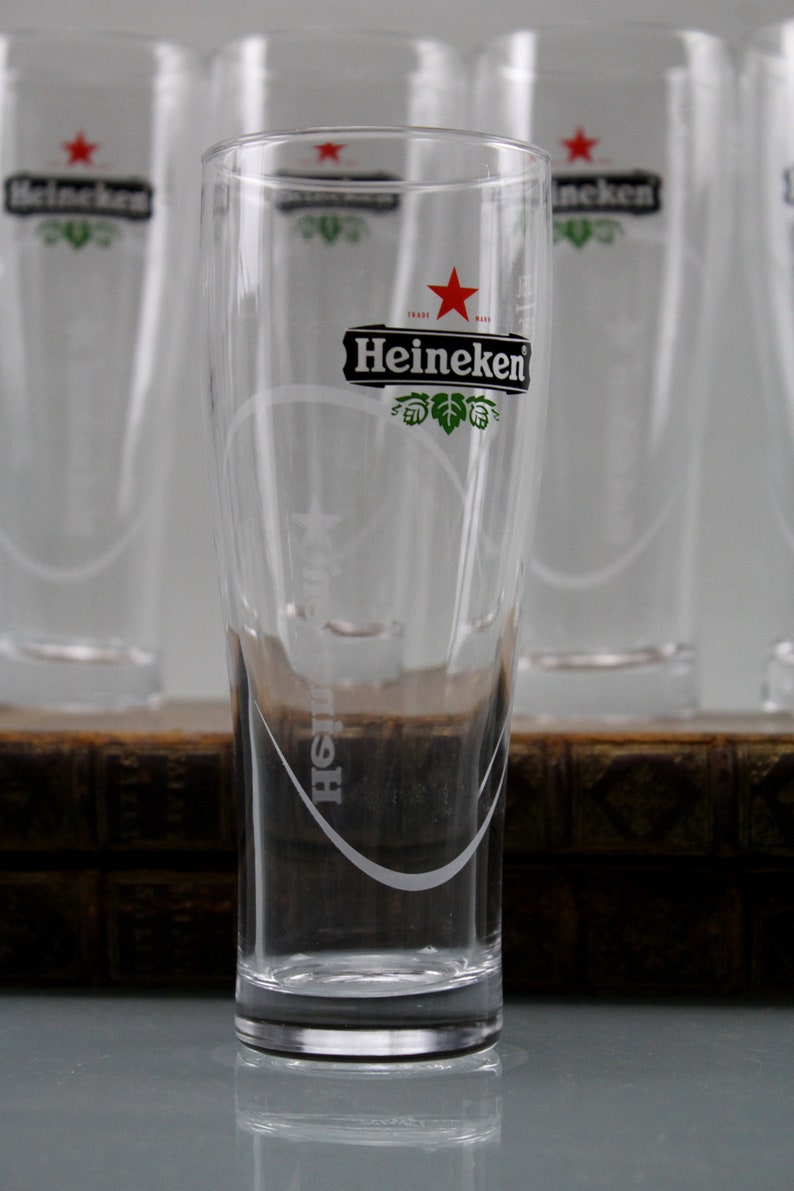 Vintage . Heineken Beer Glasses Glasses Set 5 Pieces 0.25 Etsy
