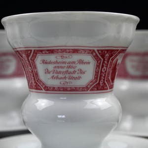 Set 12 Piece Rüdesheimer cup Heinrich porcelain saucer Pharisees coffee mug Asbach Ruedesheim Villeroy and Boch image 3