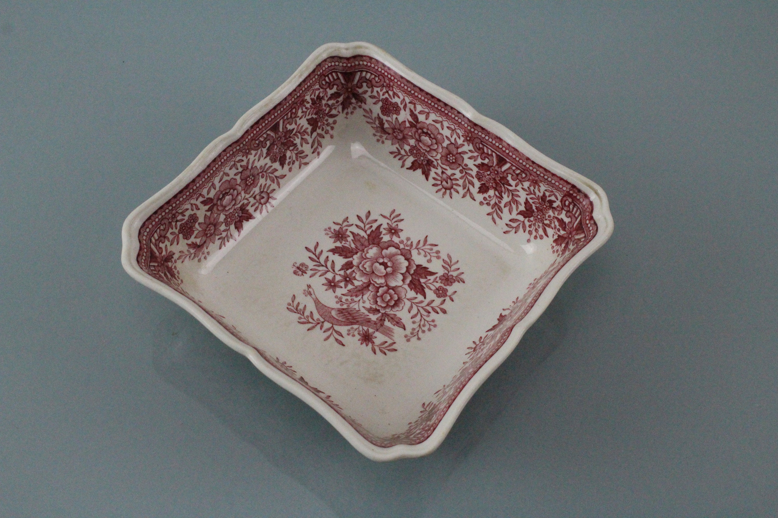 Villeroy Boch Fasan rojo Vitro porcelana cobre impresion grabado bajo vidriado decoracion cuenco cuadrado Etsy Mexico