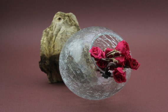 ヴィンテージの割れたガラスの花瓶 - 1960年代ミッドセンチュリーの