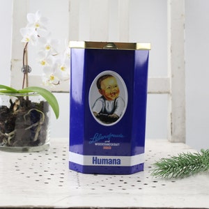 Vintage Tin Can Humana Metal Can con tapa Caja de almacenamiento Decoración de cocina Edición limitada