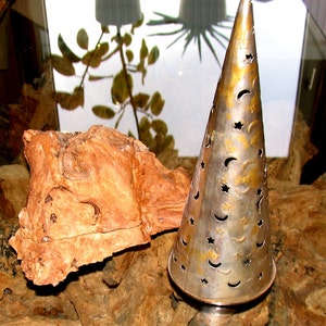 Vintage brass tealight holder candlestick in solar system design