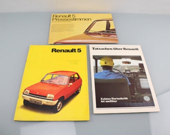 Renault 5 Collectie Automobiel Brochures Set Vintage Krant Tijdschrift Auto Zeldzame Tijdschriften (Duits)