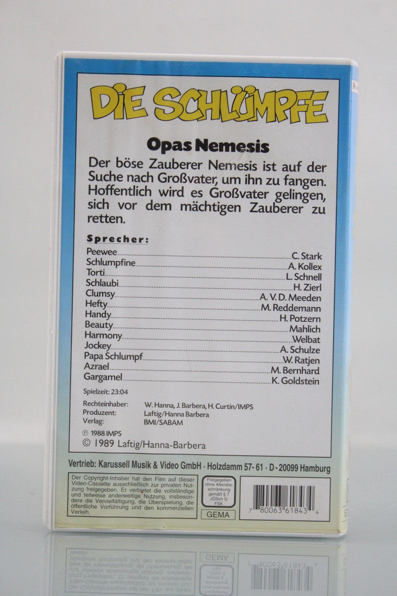 The Smurfs Number 4 Video Cassette for Video Recorder Language German