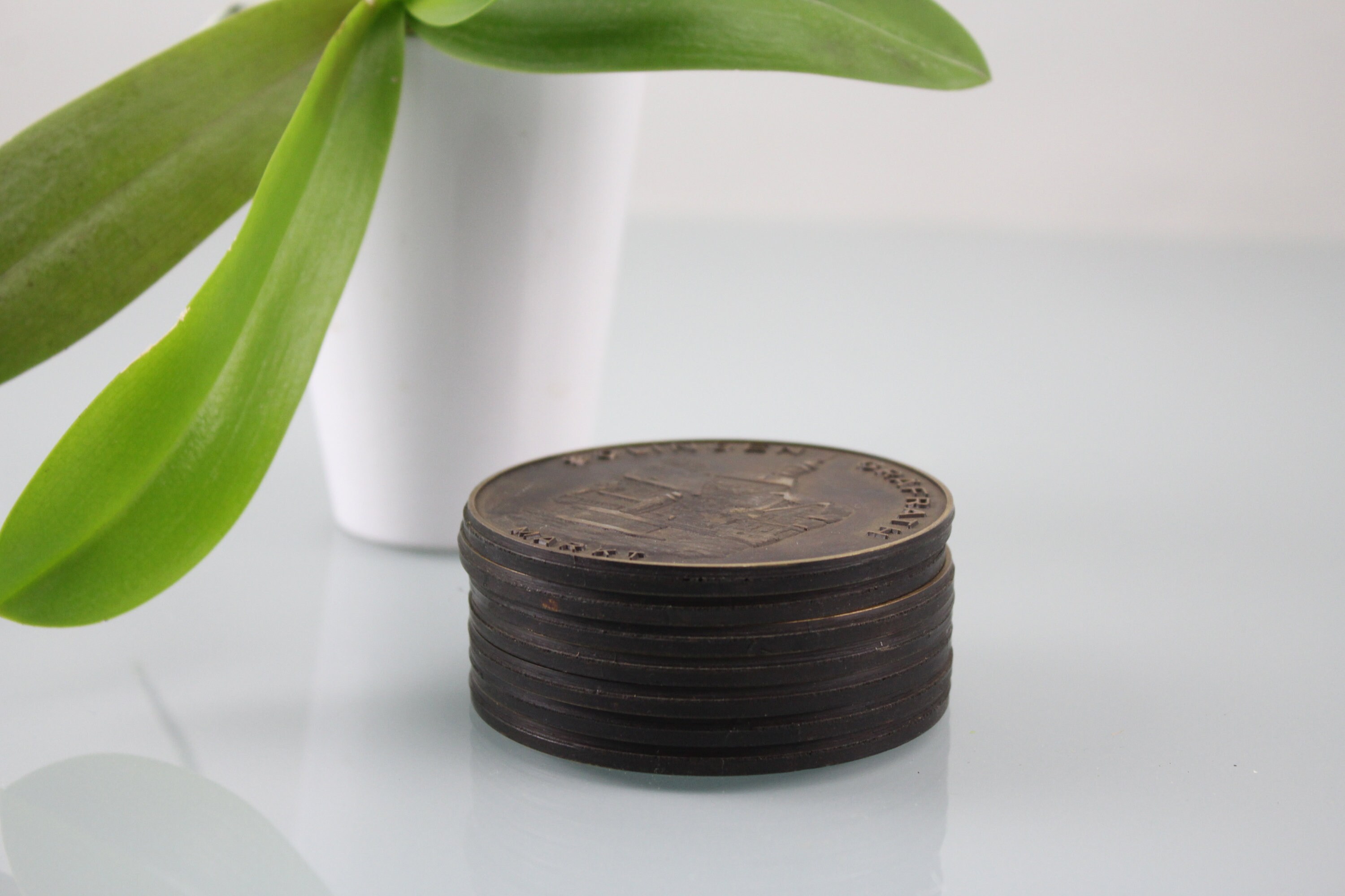 7 Piece Coaster Set 50s Bronze Coasters Serving Glasses Coasters - Etsy