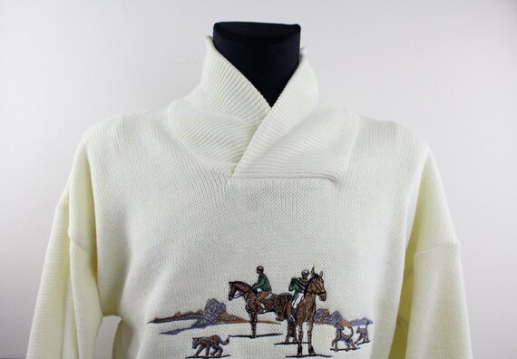 Vintage. Winter Sweater Acrylic with Embroidery 9… - image 2