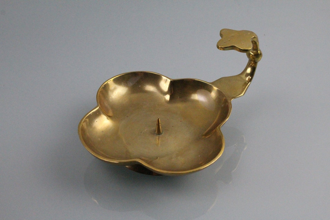 Brass Portable Candle Holder Mid Century Table Decoration High Etsy