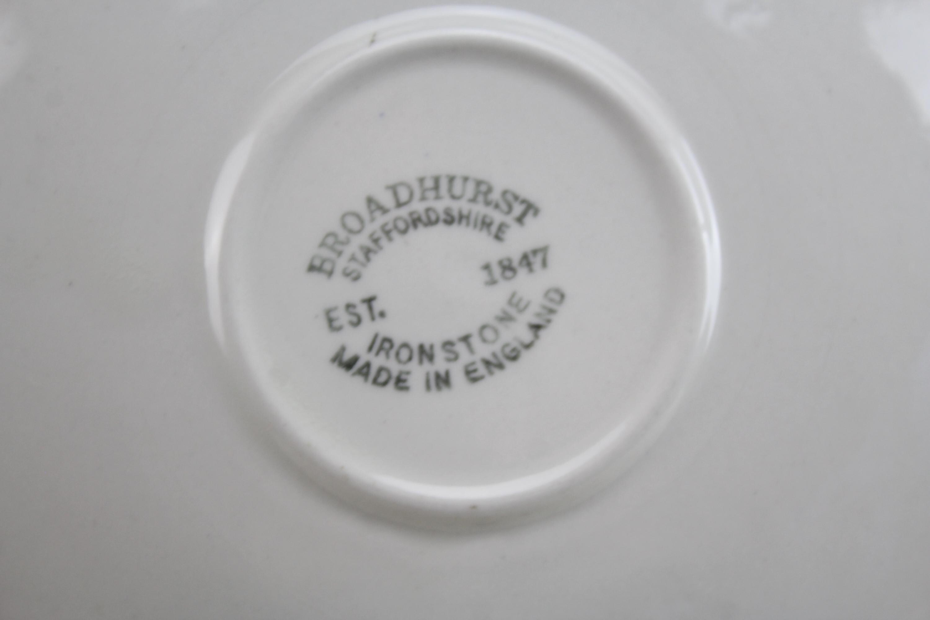 J Broadhurst & Sons 1847年創業 磁器プレート グリーン イギリス製