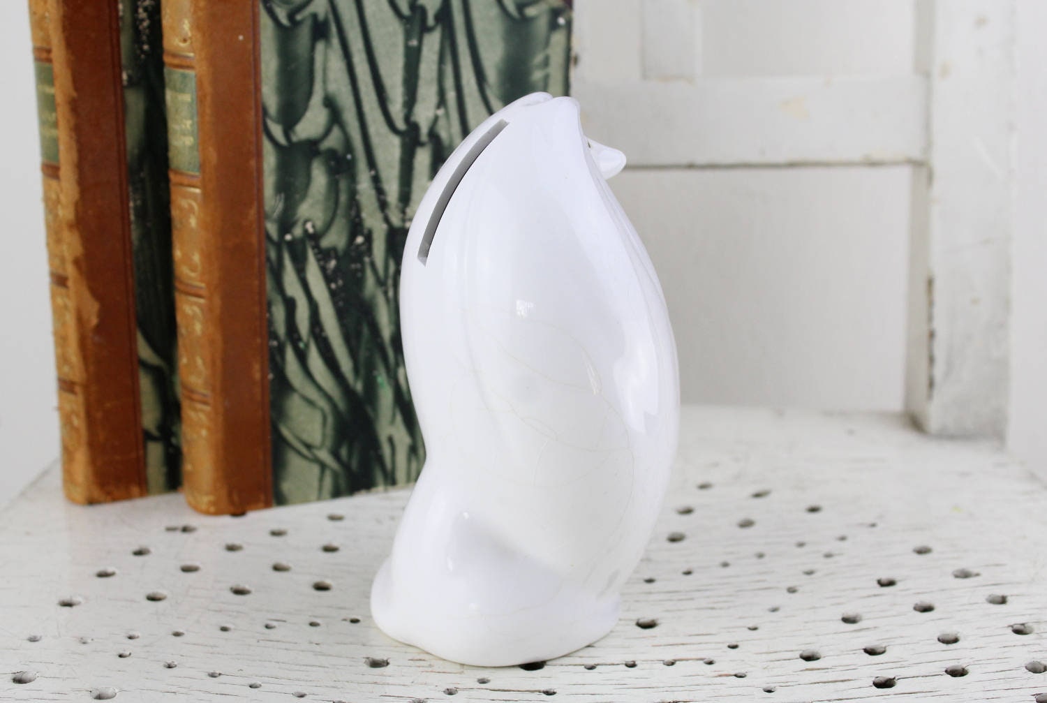 Vintage. Dog Money Box Ceramic Figurine With Rubber Closure Etsy