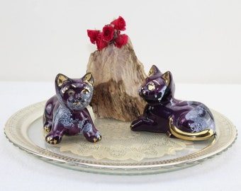 ⛰GlasFliesenmalerei 【Kätzchen】von M.Horn Cat Figurines Display Cabinets Figurines Porcelain 70s Animal