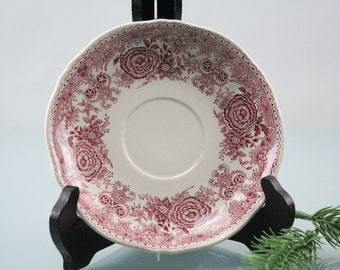 Vintage VILLEROY & BOCH bowl red white porcelain coaster plate 14.5 cm
