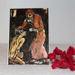 Postal Vintage Rembrandt "El hijo pródigo" Postal Editor de arte Maria Laach Número: 5255