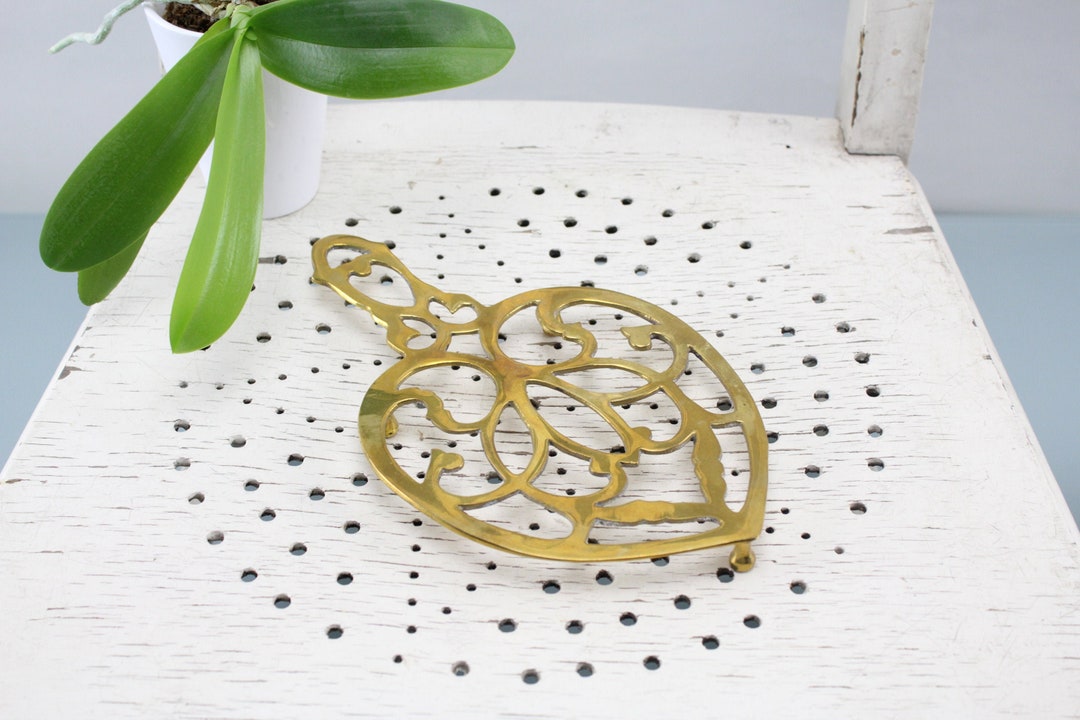 Vintage Brass Pot Coaster Teapot Holder Coffee Pot Holder Coaster Etsy