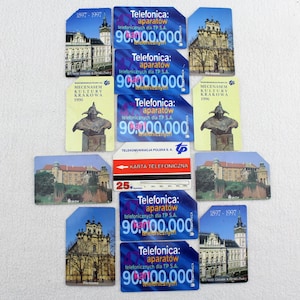 14 pieces phone cards collection Rare Polish phone cards wall decoration picture frame murals