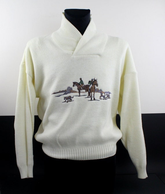 Vintage. Winter Sweater Acrylic with Embroidery 9… - image 3