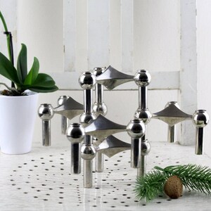 Vintage. BMF 10 Pieces Candlestick Candle Holder Mid Century Nail Stick Candle Holder image 2