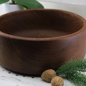 Mid Century Walnut Wood Bowl Table Decoration 60s Very Precious Piece Handmade Made in Denmark image 2