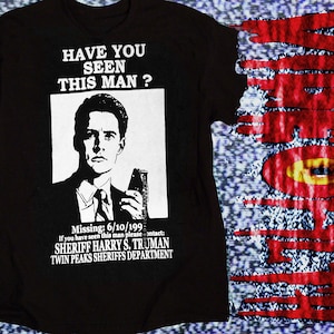 Have you seen DALE COOPER? Pre Shrunk Cotton Shirt Twin Peaks David Lynch Silk Screen