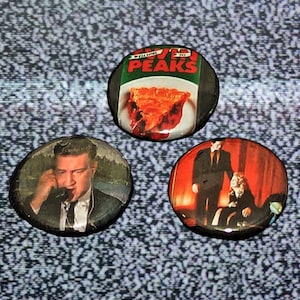 Twin Peaks 1-inch Button Set David Lynch Dale Cooper Black Lodge Laura Palmer