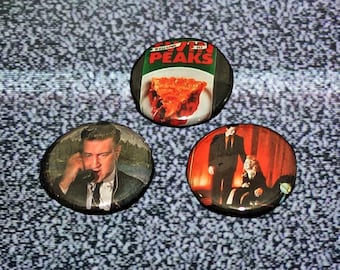 Juego de botones Twin Peaks de 1 pulgada David Lynch Dale Cooper Black Lodge Laura Palmer