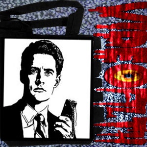 Twin Peaks Dale Cooper Washable Black Canvas Tote David Lynch 90s Cult TV