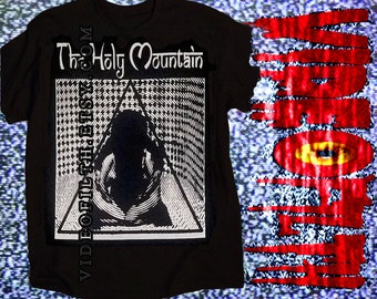Alejandro Jodorowsky Montaña Sagrada distorsión hipnótica Camisa de algodón pre encogida serigrafía ilusión óptica psicodélica