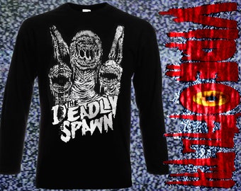 The Deadly Spawn Pre Shrunk Cotton Long Sleeve Shirt 80s sci-fi slirn horror