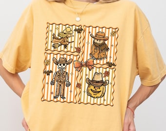 Western Fall Shirt Womens Fall Graphic Tee Western Cowboy Short Sleeved Autumn Tshirt Comfort Colors