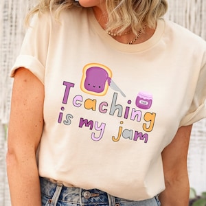 Teaching is my Jam, Cute Teacher Shirt, Teacher Tees, Funny Teacher TShirts, Teacher Gift, Teacher Tshirt, Shirt for Teacher, Womens Shirts image 1