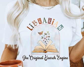 Librarian Shirt, The Original Search Engine, Library Shirt, Librarian Shirts, Librarian Gift, Librarian Gifts, Librarian T Shirt, Womens