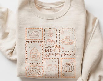 Pie for Two Please Thanksgiving Pregnancy Announcement Sweatshirt, Thanksgiving Baby Announcement, Fall Pregnancy Reveal Crewneck