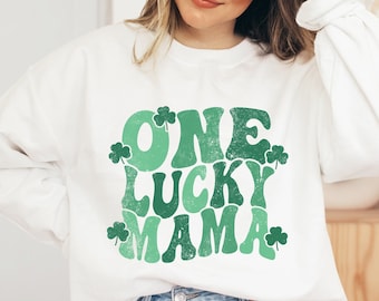 One Lucky Mama Sweatshirt, One Lucky Mama Shirt, Lucky Mom Shirt, St. Patricks Day Shirts for Mom,St. Patrick's Crewneck, Irish Sweatshirt