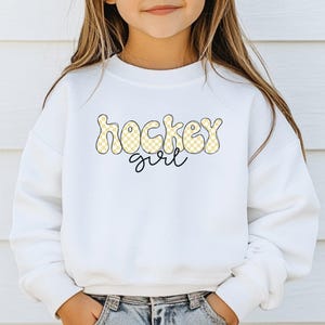 hockey girl crewneck sweatshirt youth hockey player shirt, hockey sweater for girls, girl hockey sweatshirt